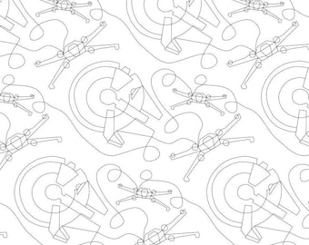 Space Hero Ships Pantograph for Quilting or Embroidery Machines