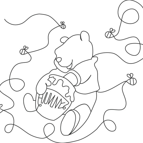 Winnie the Pooh Edge to Edge Longarm Quilting Digital Download Pantograph