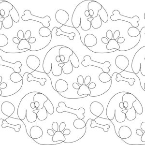 Puppy Love Edge to Edge Pattern for Longarm Quilting