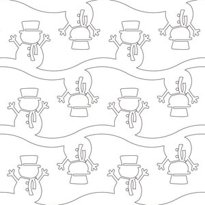 Snowman Edge to Edge Design for Computerized Longarm Quilting