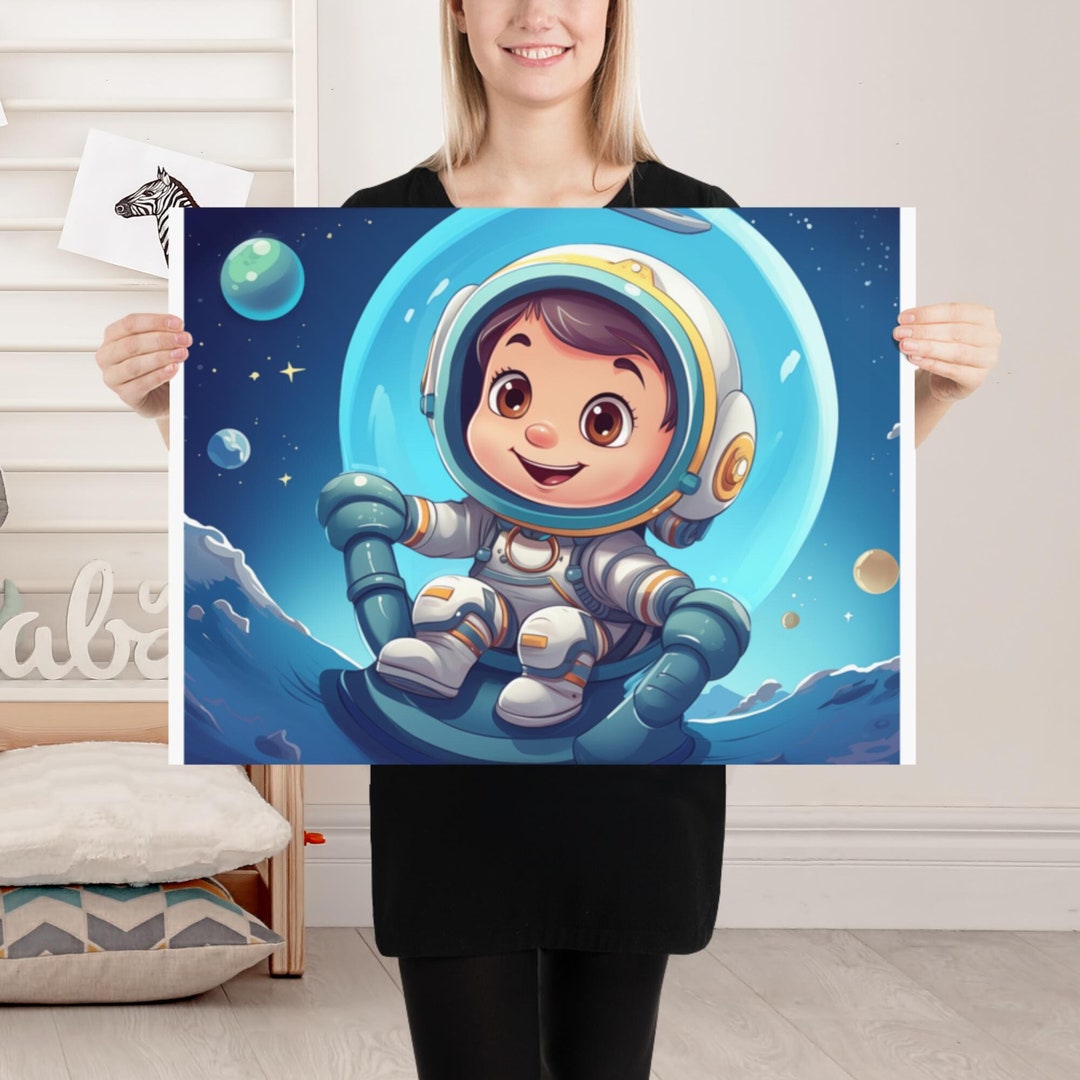 Cosmic Poster for a Baby or Kids Room, Baby Astronaut in Space ...