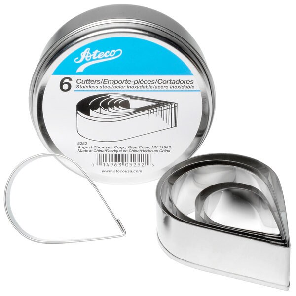 Ateco 12-Piece Stainless Steel Round Cutter Set, Plain Edge