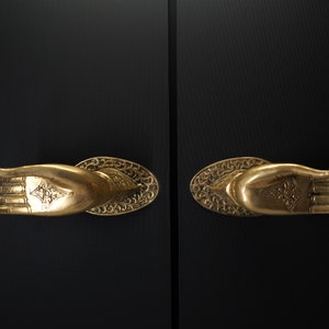 Unique Door Handle Solid Brass Gold, Halloween Decor, Pair Door Handle Solid Brass, Vintage Door Knob, Decor, Luxury Handle, Halloween Gift