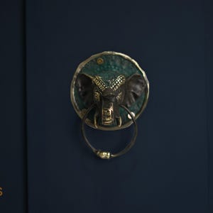 Elephant Brass Door Knocker, Door Decor, Holiday Decoration, Gift Idea, Wall Hook, Gifts for him, gifts for her, Halloween Gift, Home Decor