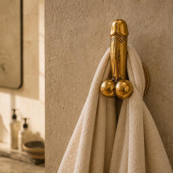 Funny Brass Penis Wall Hook Gift For Dad Summer Decor Man Cave Organizer