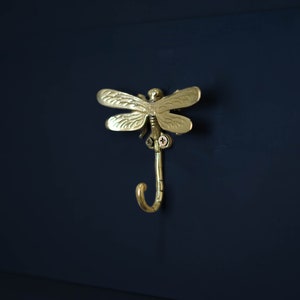 Luxury Dragonfly Wall Hook, Home Decor, Key Hanger, Bathroom Decor, Wall Decor, Unique Jacket Hook, Gift for Her, Summer Gift, Summer Decor