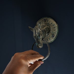 Antique Horse Door Knocker, Unique Golden Solid Brass Door Decor, Halloween  Gift, Home Decor, Holiday Gift, Door Ornaments, Interior