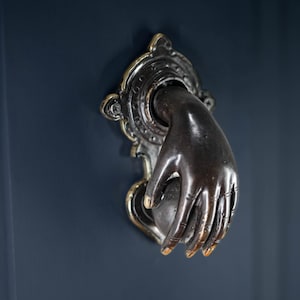 Unique Hand Door Knocker, Unique Golden Solid Brass Door Decor, Home Decor, Holiday Decor, Gifts Idea, Halloween gift