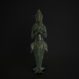 Luxury Mermaid Figurine 10.2&quot;, Halloween Gift, Matsya mermaid, Matsya lord, Holiday Decor, Unique Sculpture, Sea Goddes Sculpture
