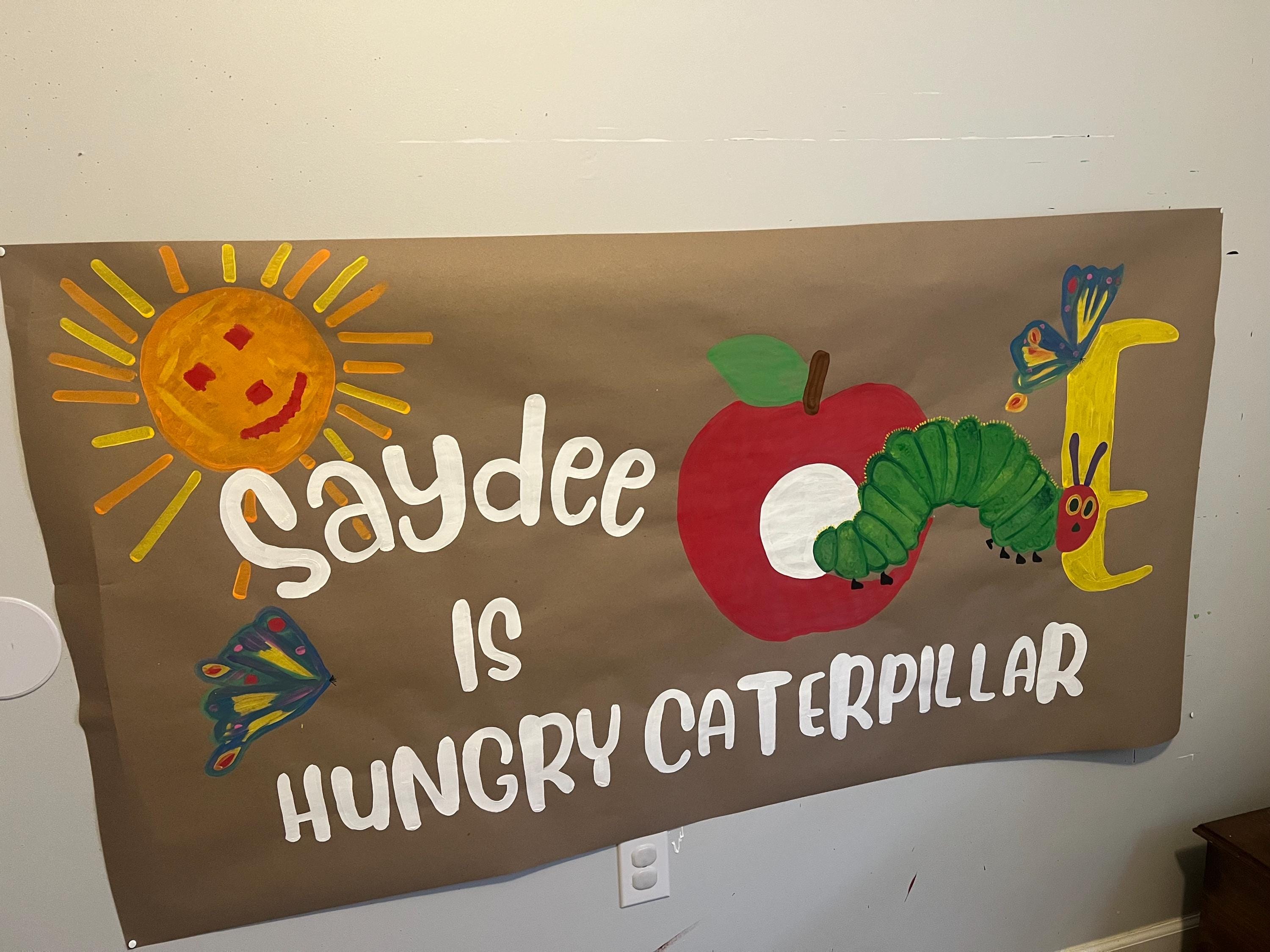 One Hungry Caterpillar Birthday Hand Painted Banner - Etsy