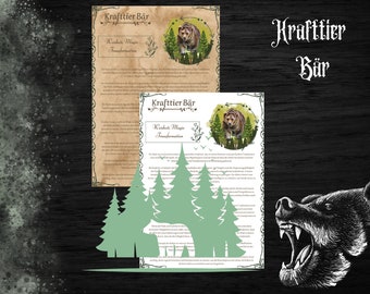 Bear Spirit Animal / BoS Pages / Magic / Book of Shadows / Digital Download / Spirit Animal / Totem Animal / Pagan