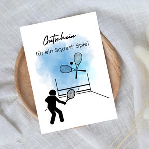 digitaler Gutschein für ein Squash Spiel | Last Minute Geschenk zum Sofort Download | Gutscheinvorlage
