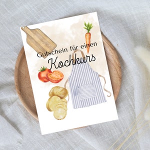 digitale voucher voor een kookcursus | Last-minute cadeau voor onmiddellijke download | Voucher sjabloon