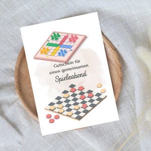 digitale voucher voor een spelletjesavond | Last-minute cadeau voor onmiddellijke download | Voucher sjabloon