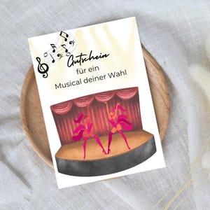 cyfrowy voucher na wizytę w musicalu | Prezent last minute do natychmiastowego pobrania | Szablon kuponu
