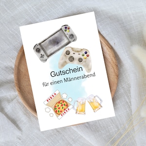 cyfrowy voucher na wieczór męski | Prezent last minute do natychmiastowego pobrania | Szablon kuponu