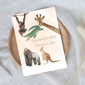cyfrowy voucher na wizytę w zoo | Prezent last minute do natychmiastowego pobrania | Szablon kuponu