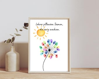 digital farewell gift for educators / teachers | Last minute gift to download | fingerprints | digital file