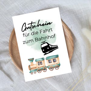 voucher digital para viagem até à estação ferroviária | Presente de última hora para download instantâneo | Modelo de comprovante