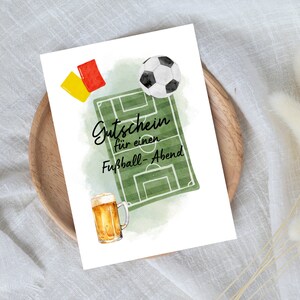 voucher digital para uma noite de futebol | Presente de última hora para download instantâneo | Modelo de comprovante