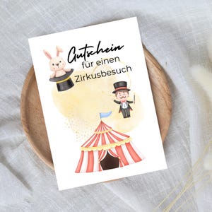 bon numérique pour une visite au cirque | Cadeau de dernière minute pour téléchargement instantané | Modèle de bon