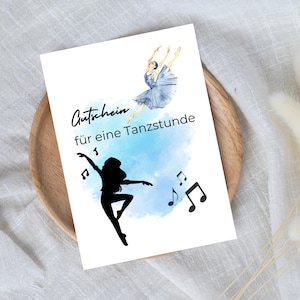 digitale voucher voor een dansles | Last-minute cadeau voor onmiddellijke download | Voucher sjabloon