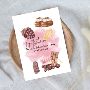 buono digitale per un corso di cioccolato o praline | Regalo dell'ultimo minuto per il download immediato | Modello del buono