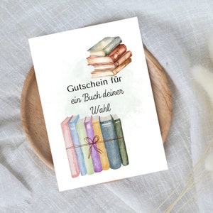digitaler Gutschein für ein Buch deiner Wahl | Last Minute Geschenk zum Sofort Download | Gutscheinvorlage
