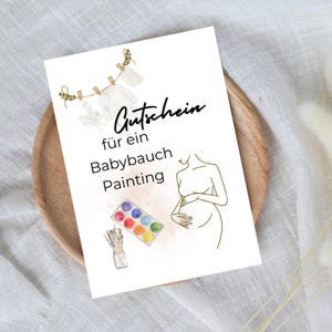 cyfrowy voucher na malowanie brzucha dziecka | Prezent last minute do natychmiastowego pobrania | Szablon kuponu