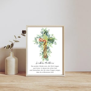 Personalized money gift for confirmation | baptism | communion | last minute gift to download | cross