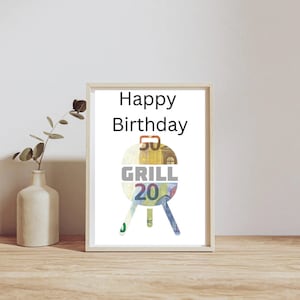 regalo di denaro digitale per il tuo compleanno | Regalo dell'ultimo minuto per il download immediato | Regalo di compleanno in denaro o buoni | griglia