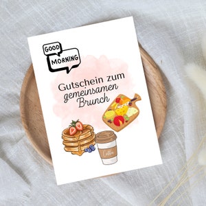 digitale voucher voor een gezamenlijke brunch | Last-minute cadeau voor onmiddellijke download | Voucher sjabloon