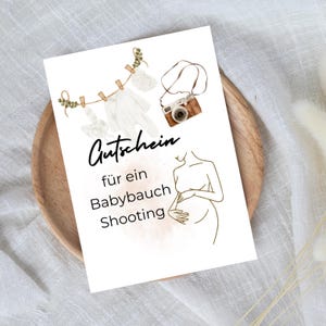 digitaler Gutschein für ein Babybauch Shooting | Last Minute Geschenk zum Sofort Download | Gutscheinvorlage
