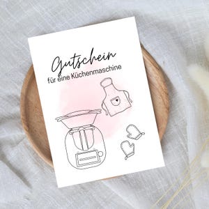 digitale voucher voor een keukenmachine | Last minute cadeau om direct te downloaden | Voucher sjabloon