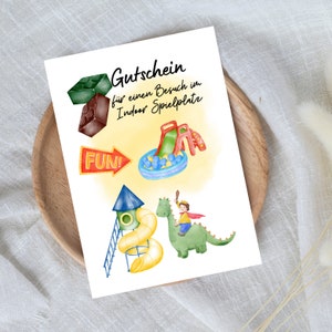 digitaler Gutschein für einen Besuch im Indoor Spielplatz | Last Minute Geschenk zum Sofort Download | Gutscheinvorlage