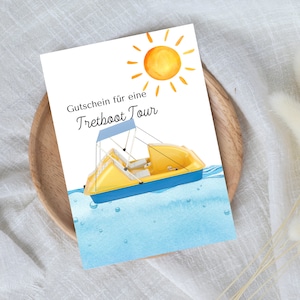 digitale voucher voor een waterfietstocht | Last-minute cadeau voor onmiddellijke download | Voucher sjabloon