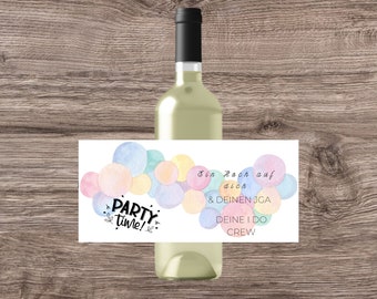 Banderole Wein | Last Minute Dekoration für den JGA zum Sofort Download | buntes Design