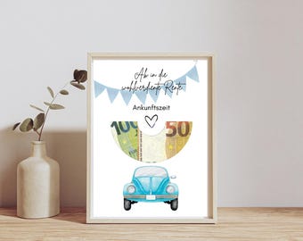 Digital cash gift for retirement | Last-minute gift for immediate download | Ideal for money or vouchers | Parking disc