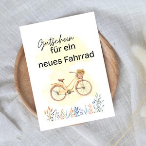 新しい自転車のデジタルバウチャー |即時ダウンロードのための直前ギフト |バウチャーテンプレート