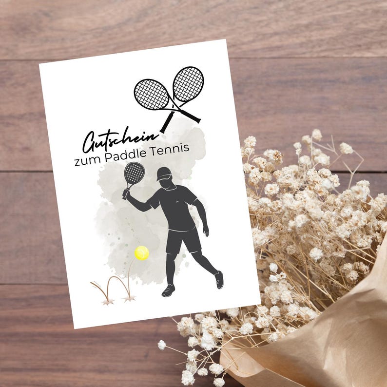 Paddle Tennis Gutschein zum selbst ausdrucken