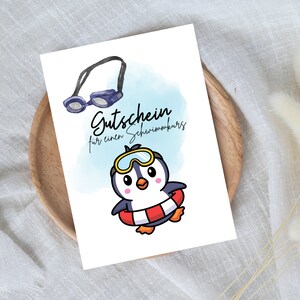 cyfrowy voucher na kurs pływania | Prezent last minute do natychmiastowego pobrania | Szablon kuponu