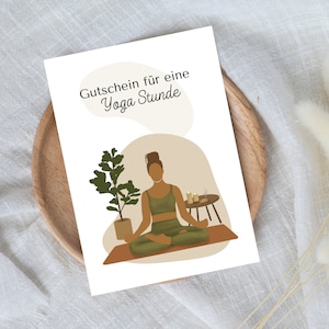 buono digitale per una lezione di yoga | Regalo dell'ultimo minuto per il download immediato | Modello del buono