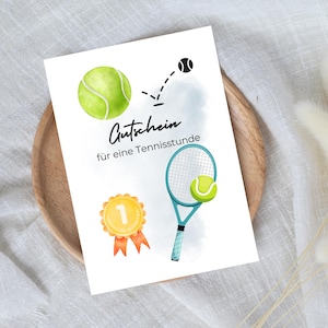 digitale voucher voor een tennisles | Last-minute cadeau voor onmiddellijke download | Voucher sjabloon
