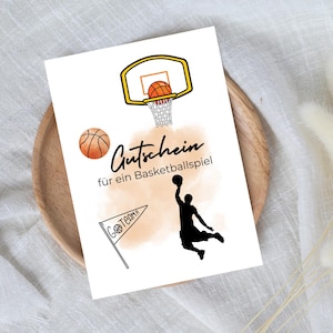 bono digital para un partido de baloncesto | Regalo de última hora para descarga instantánea | Plantilla de vale