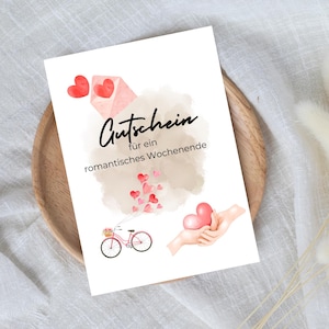 bon numérique pour un week-end romantique | Cadeau de dernière minute pour téléchargement instantané | Modèle de bon