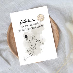bono digital para un partido de balonmano | Regalo de última hora para descarga instantánea | Plantilla de vale