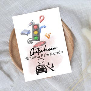 digitale voucher voor een rijles | Last-minute cadeau voor onmiddellijke download | Voucher sjabloon