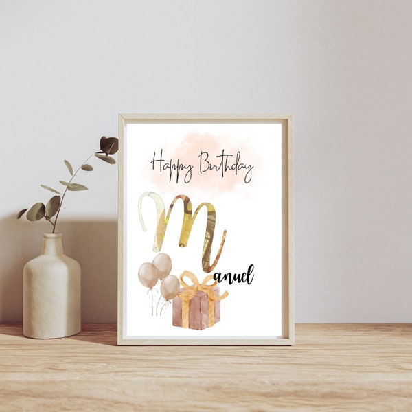personalized money gift for birthday | last minute gift for immediate download | names