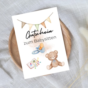 cyfrowy voucher na opiekę nad dziećmi | Prezent last minute do natychmiastowego pobrania | Szablon kuponu