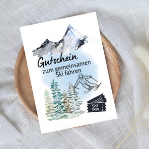 digitaler Gutschein zum gemeinsamen Ski fahren | Last Minute Geschenk zum Sofort Download